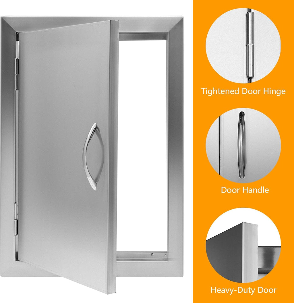 14W x 20H Inch Stainless Steel Outdoor BBQ Access Door E57755