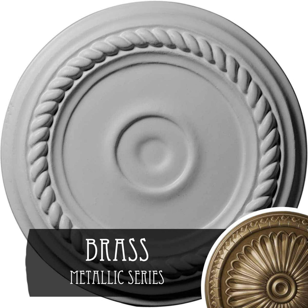 Small Alexandria Ceiling Medallion, Hand-Painted Brass S9176