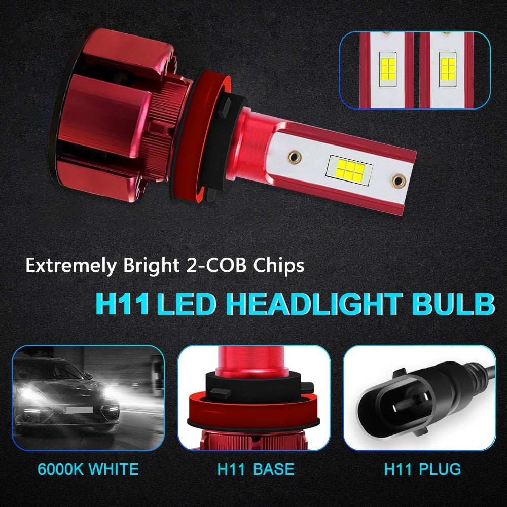 9005 High + H11 Low Beam + H11 Fog Beam LED Headlight Bulbs 6000K Cool White X541