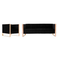 Black Velvet Sofa & Armchair Set C23349