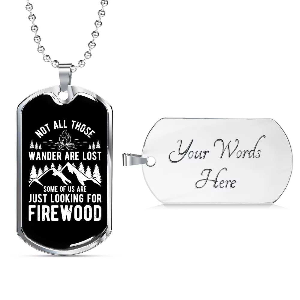 Stainless Steel or 18k Gold Dog Tag 24" Chain Necklace M8067