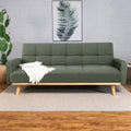 Sage Green Fabric Upholstered Convertible Sofa Bed I417