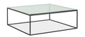 Satin Etched Tempered Glass Square Coffee Table W512