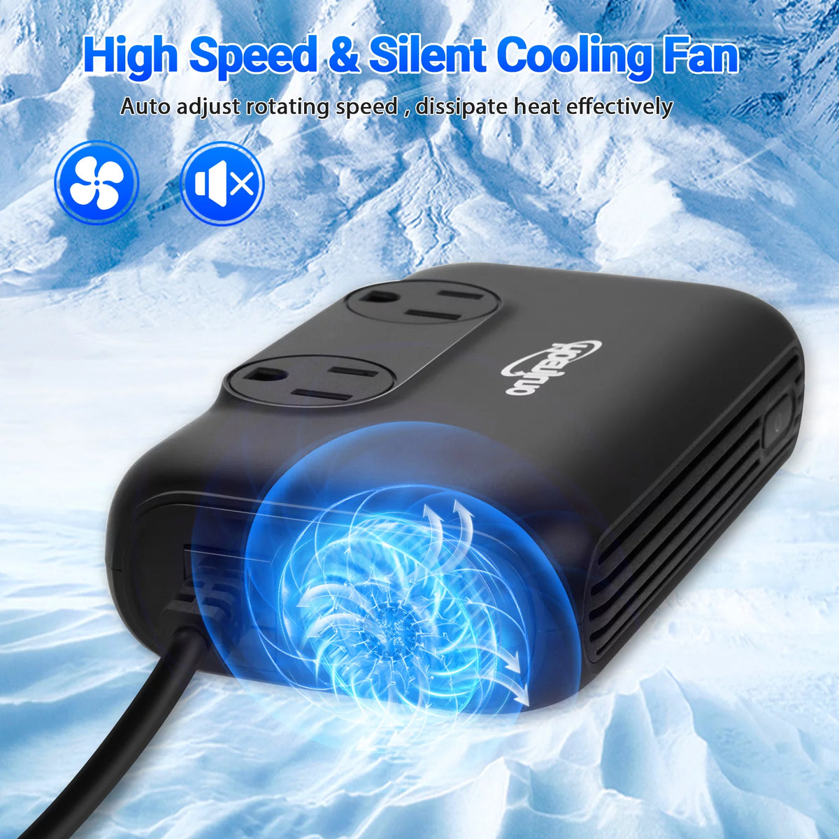 200W Car Power Inverter DC 12V to 110V AC with 3 USB Ports J703