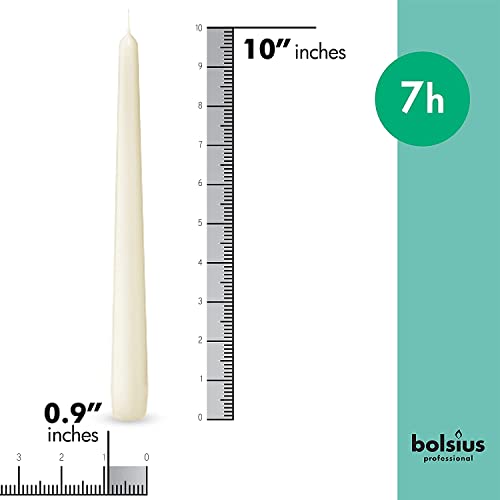 Ivory Taper Candles 100 Count 10 Inch Cotton Wick U27360
