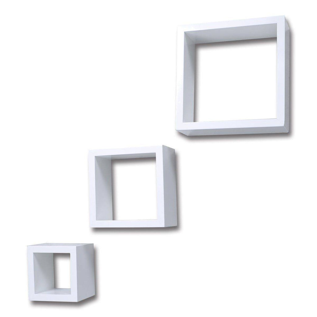 Three Piece Cube Shelf Set High Gloss White T486090