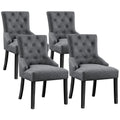 Set of 4 Gray Upholstered Dining Chairs Q365