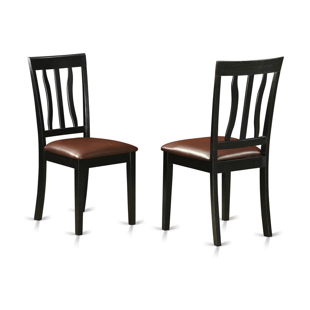 5 Pc Black & Cherry Faux Leather Dining Room Set T15228