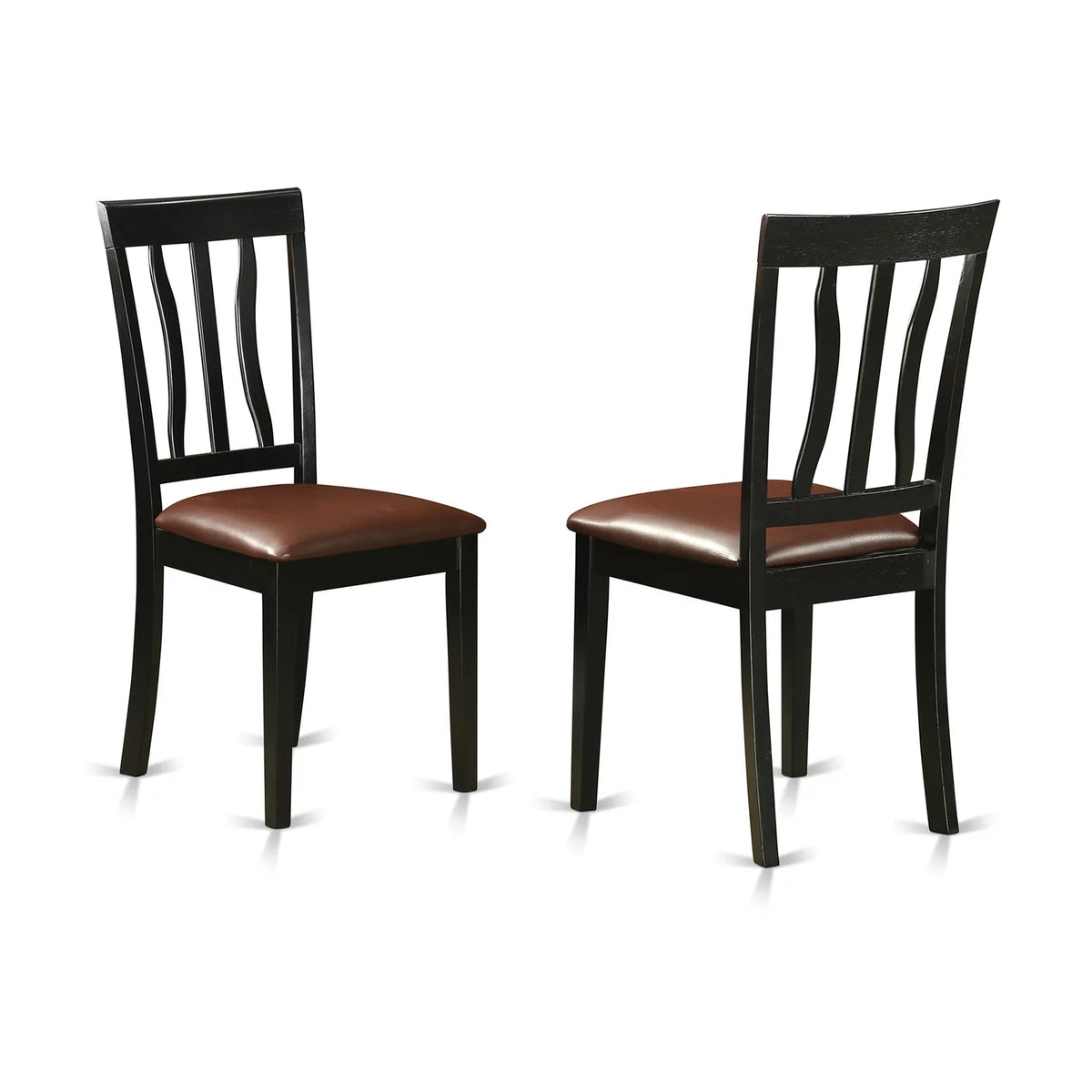 5 Pc Black & Cherry Faux Leather Dining Room Set T15228