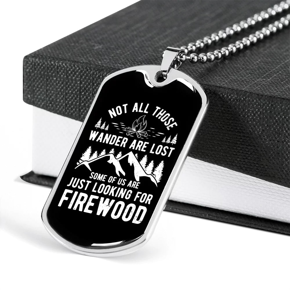 Stainless Steel or 18k Gold Dog Tag 24" Chain Necklace M8067