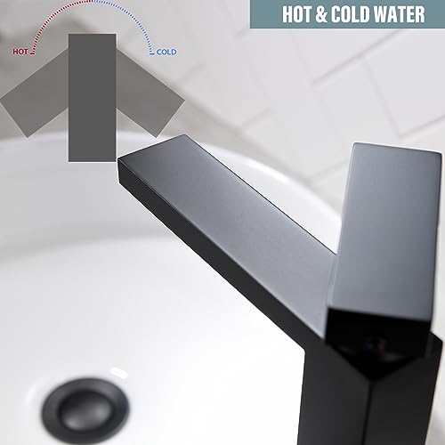 Brushed Nickel Tall Vessel Sink Faucet with Pop-up Drain Q234993