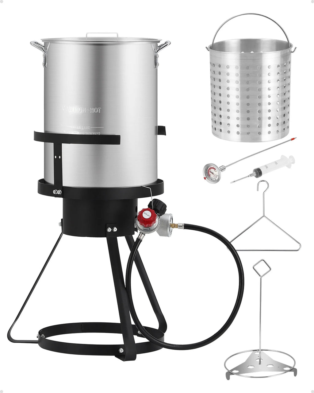 30QT Propane Turkey Fryer with Round Cooktop Kit O242