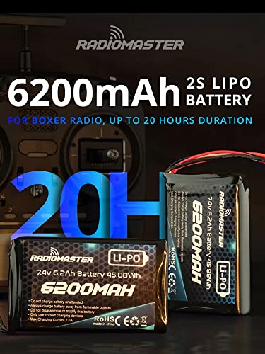 7.4V 2S 6200mAh Rechargeable Lipo Battery with XT30 JST-XH Connector H478758