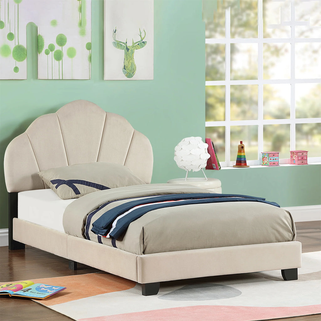 Pink Upholstered Twin Size Platform Bed N527410