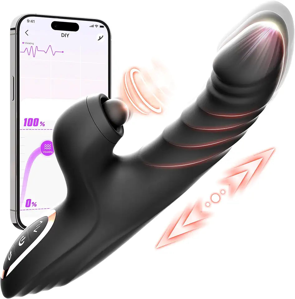 Black Rabbit Vibrator with 10 Vibrating 7 Thrust Modes Y909357