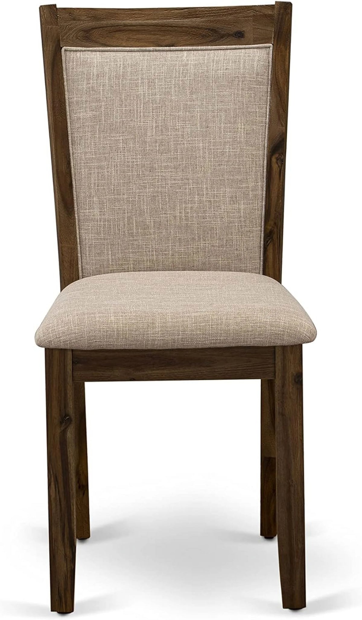 3 Piece Dinette Set with Round Table with Dropleaf and 2 Light Tan Linen Fabric Parsons Dining Chairs N807