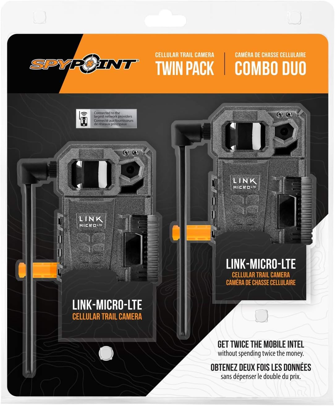 Cellular Trail Camera Twin Pack with SD Cards and Microfiber Cloth Screen Cleaner B189