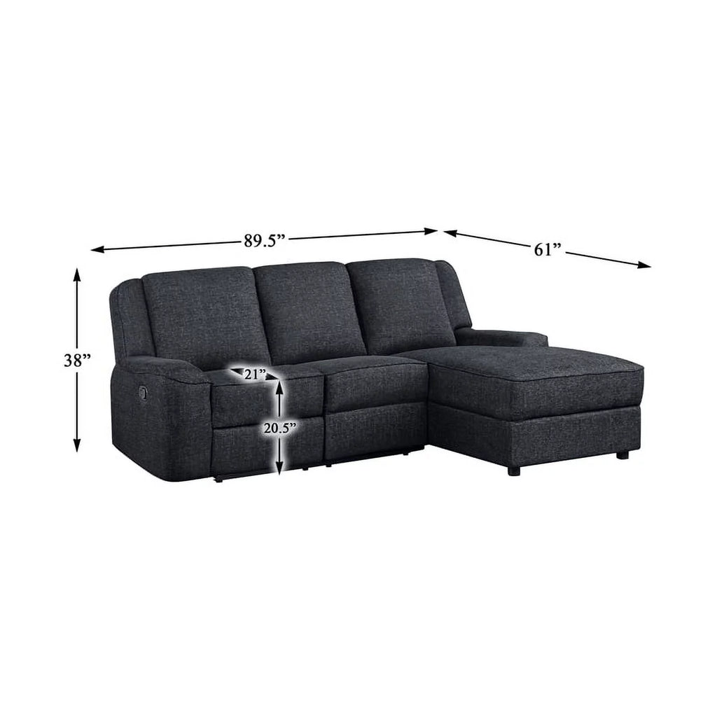 Chenille Reclining Sectional with Right Chaise W87677