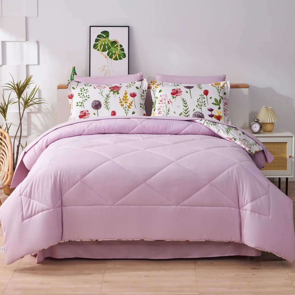 7 Pcs Floral Comforter Set Queen/Full Size S582