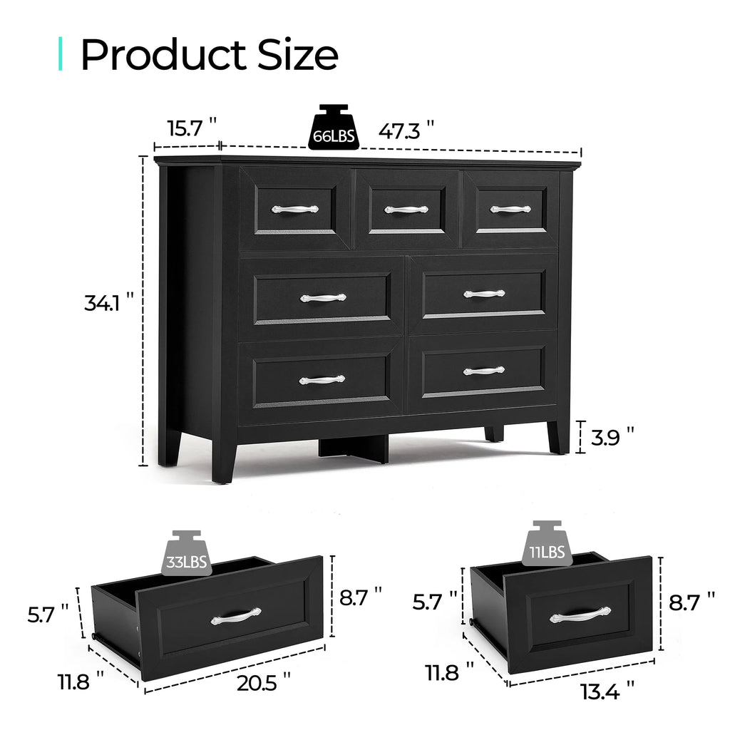 Rustic Oak 6 Drawer Dresser A531