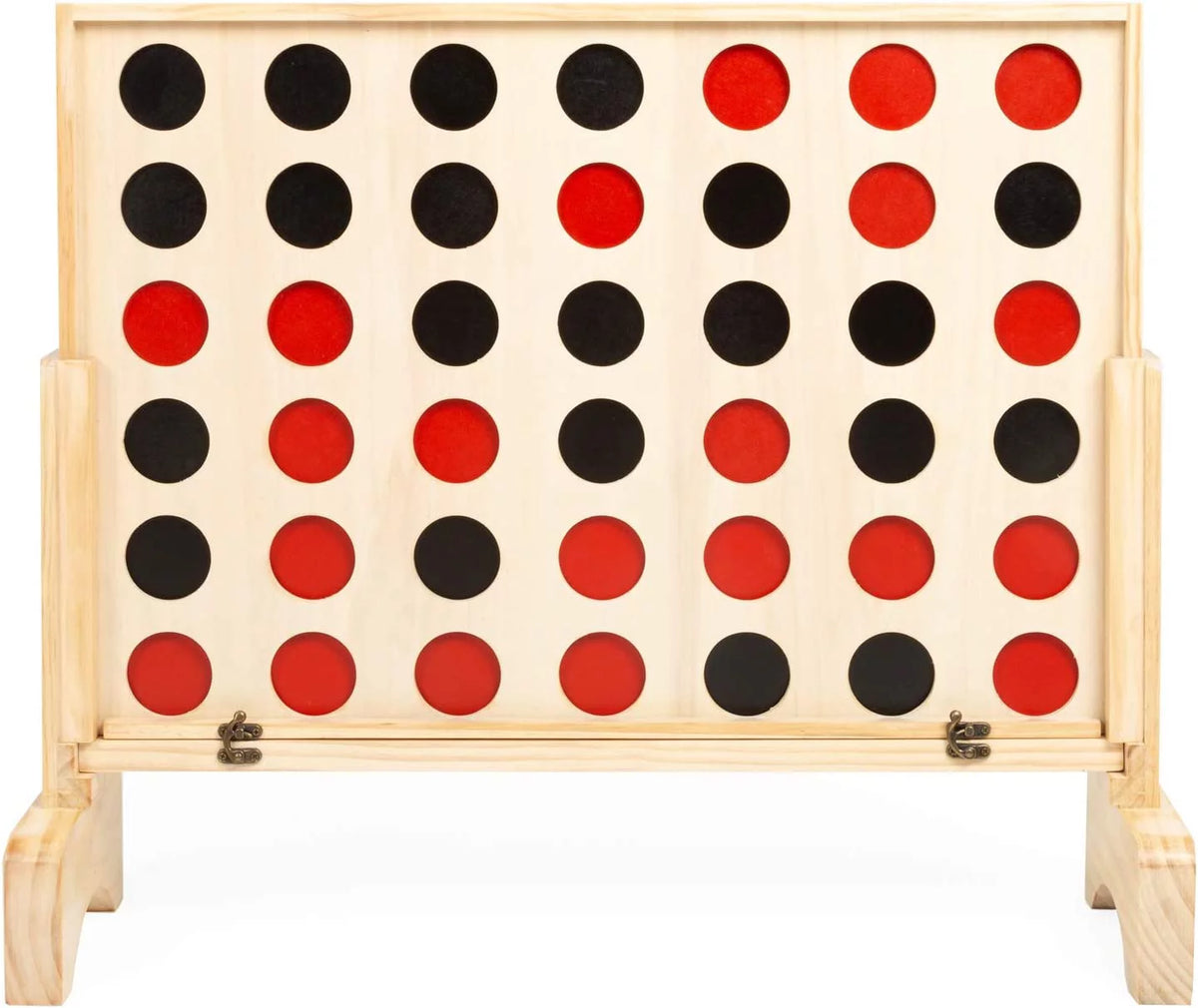 Wooden 4 in a Row Game with Coins, Case and Rules G33194