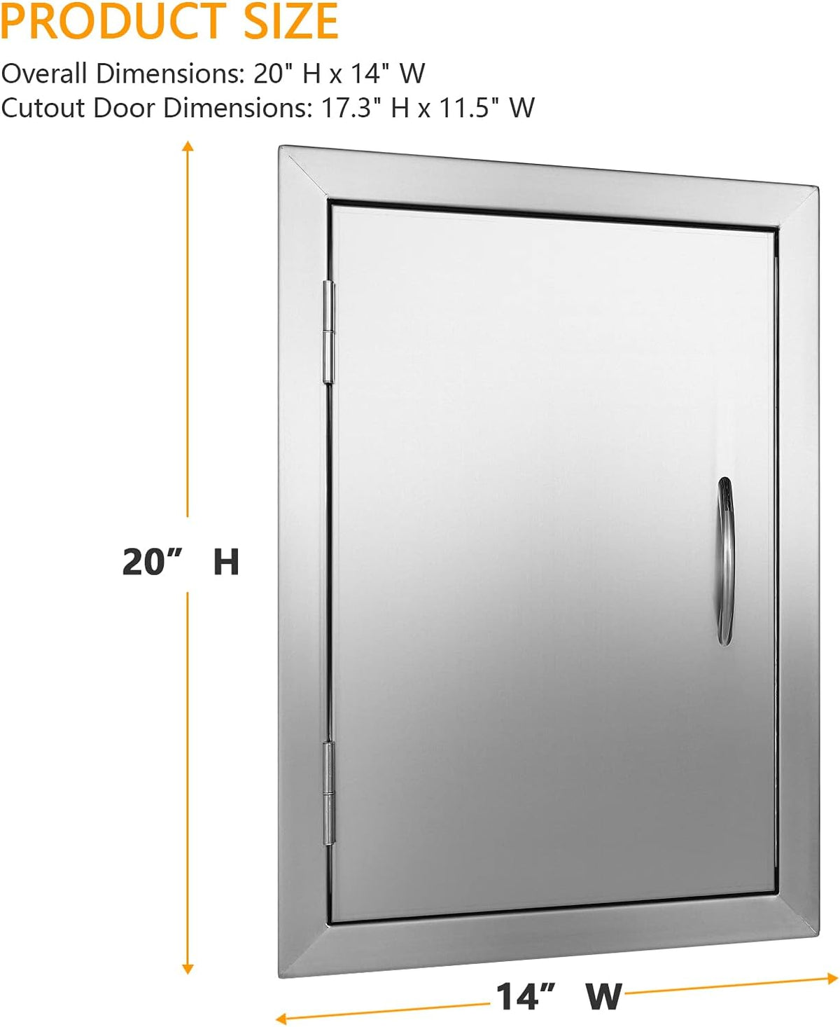 14W x 20H Inch Stainless Steel Outdoor BBQ Access Door E57755