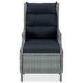 Reclining Poly Rattan Patio Chair with Footstool Y290
