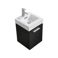 16 in. Wall Mount Black Bathroom Vanity V83943