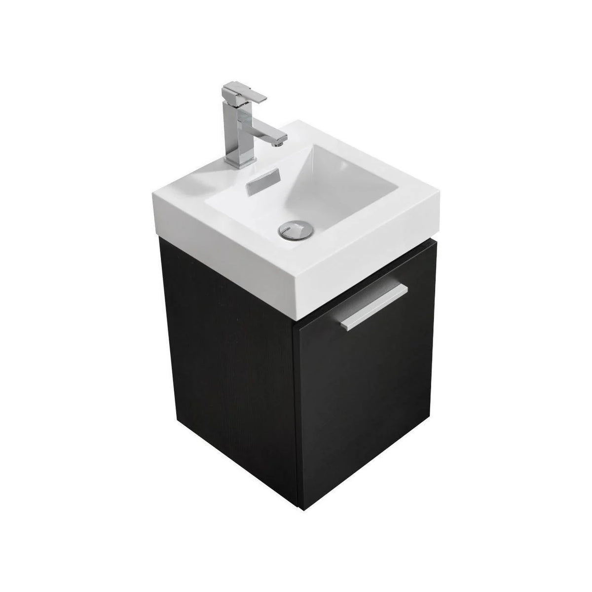 16 in. Wall Mount Black Bathroom Vanity V83943