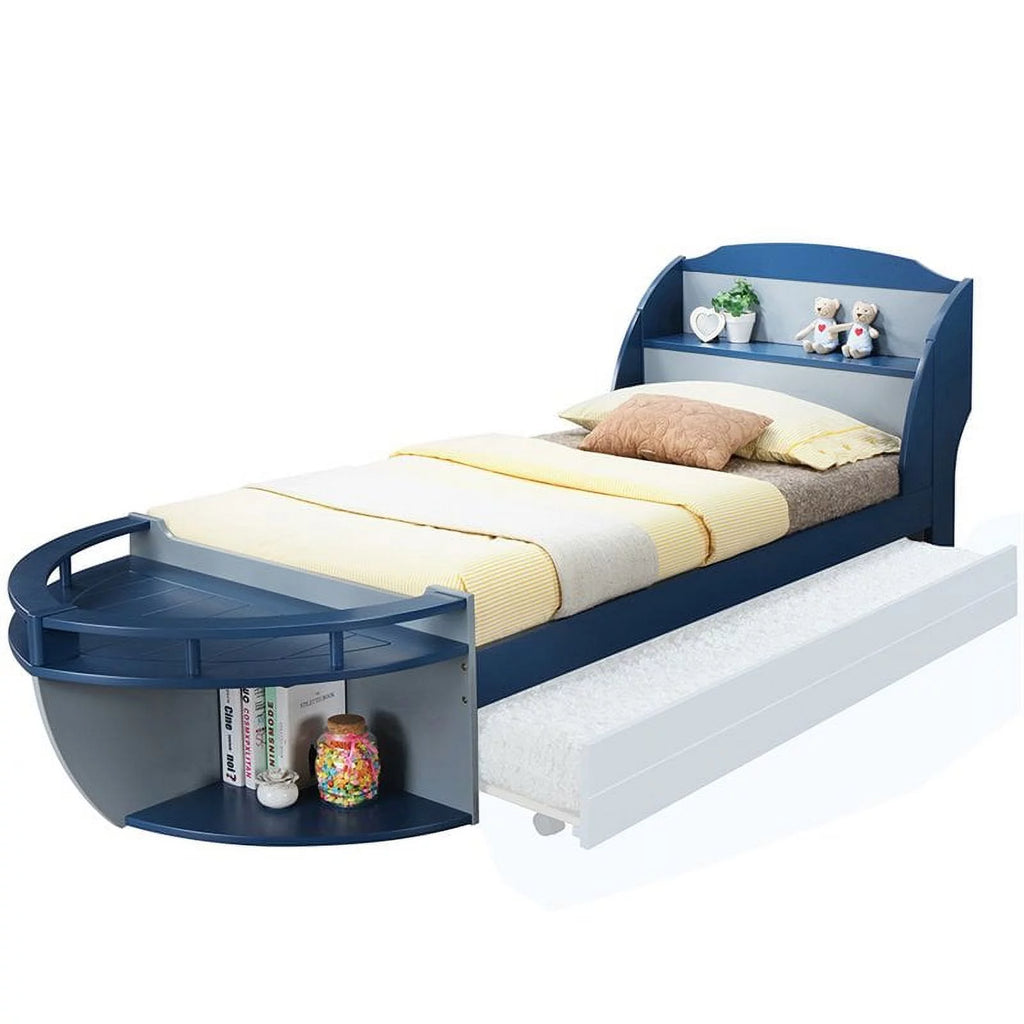 Twin Boat Bed and Twin Trundle in Gray P710483