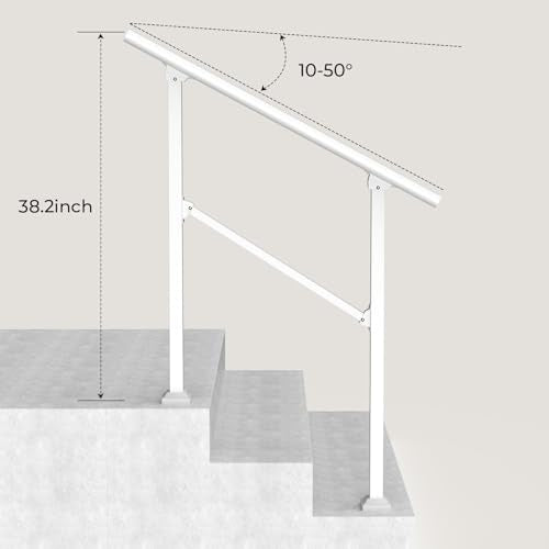 Black Heavy Duty Metal Handrail for Steps (1-3 Steps) V84705