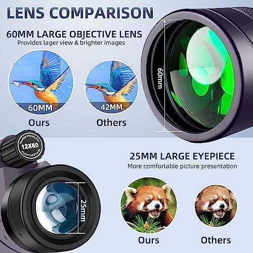 40X60 High Power Monocular with Phone Adapter Tripod Hand Strap F855701