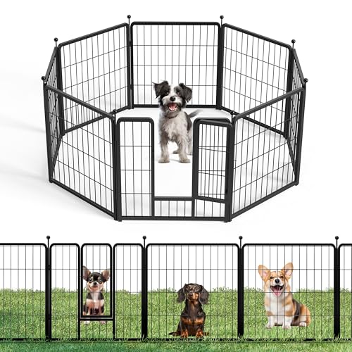 32 Inch 8 Panels Heavy Duty Metal Portable Pet Playpen J93029