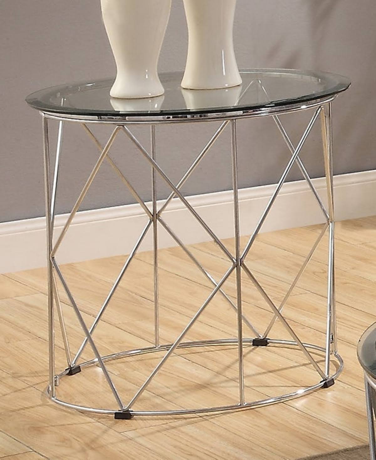 Round Glass Top End Table T60581