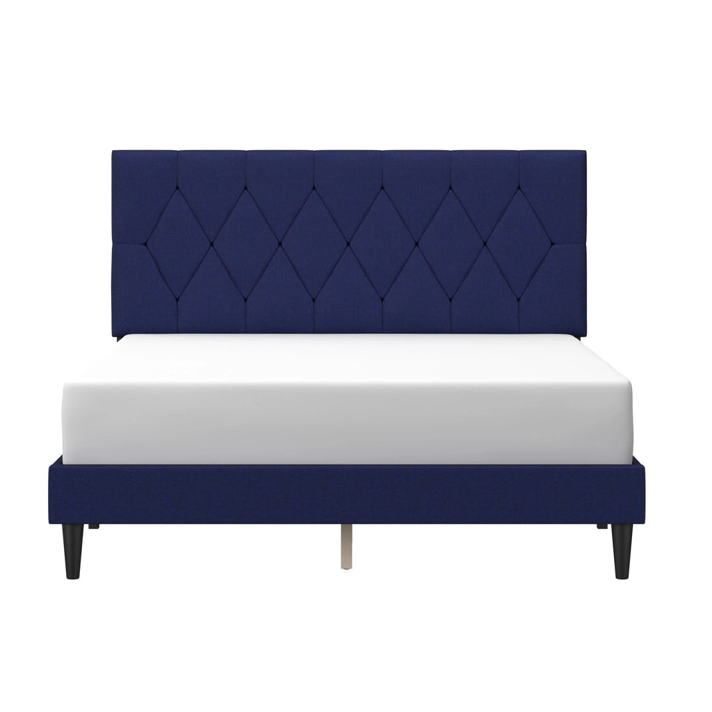Gray Diamond Tufted Upholstered Queen Platform Bed D1669