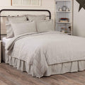 Blue Ticking Stripe King Quilt Coverlet F937