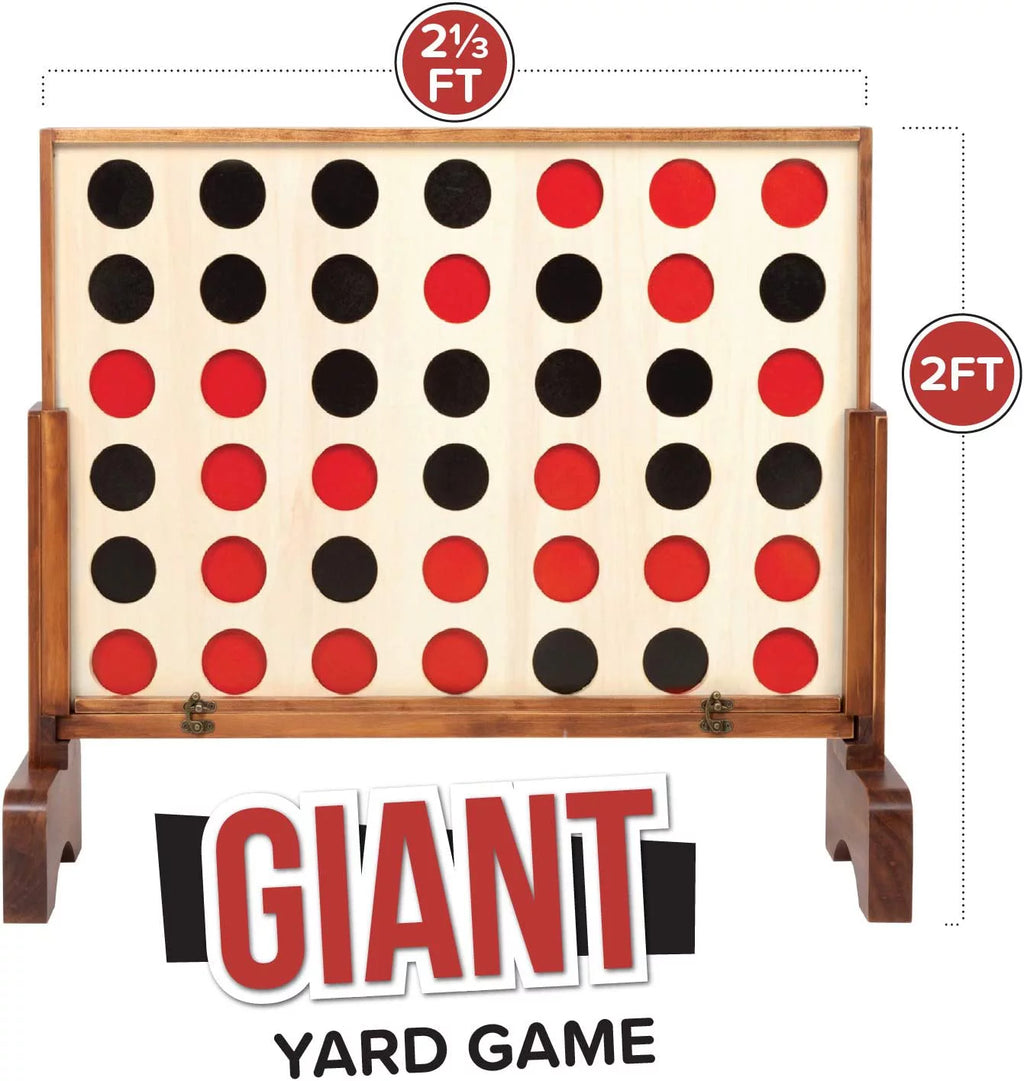 Wooden 4 in a Row Game with Coins, Case and Rules G33194