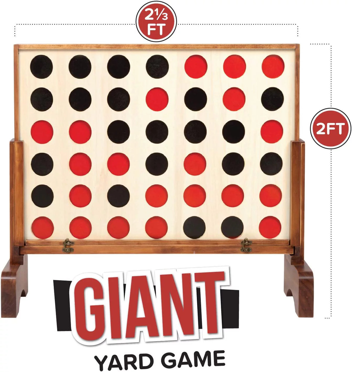 Wooden 4 in a Row Game with Coins, Case and Rules G33194