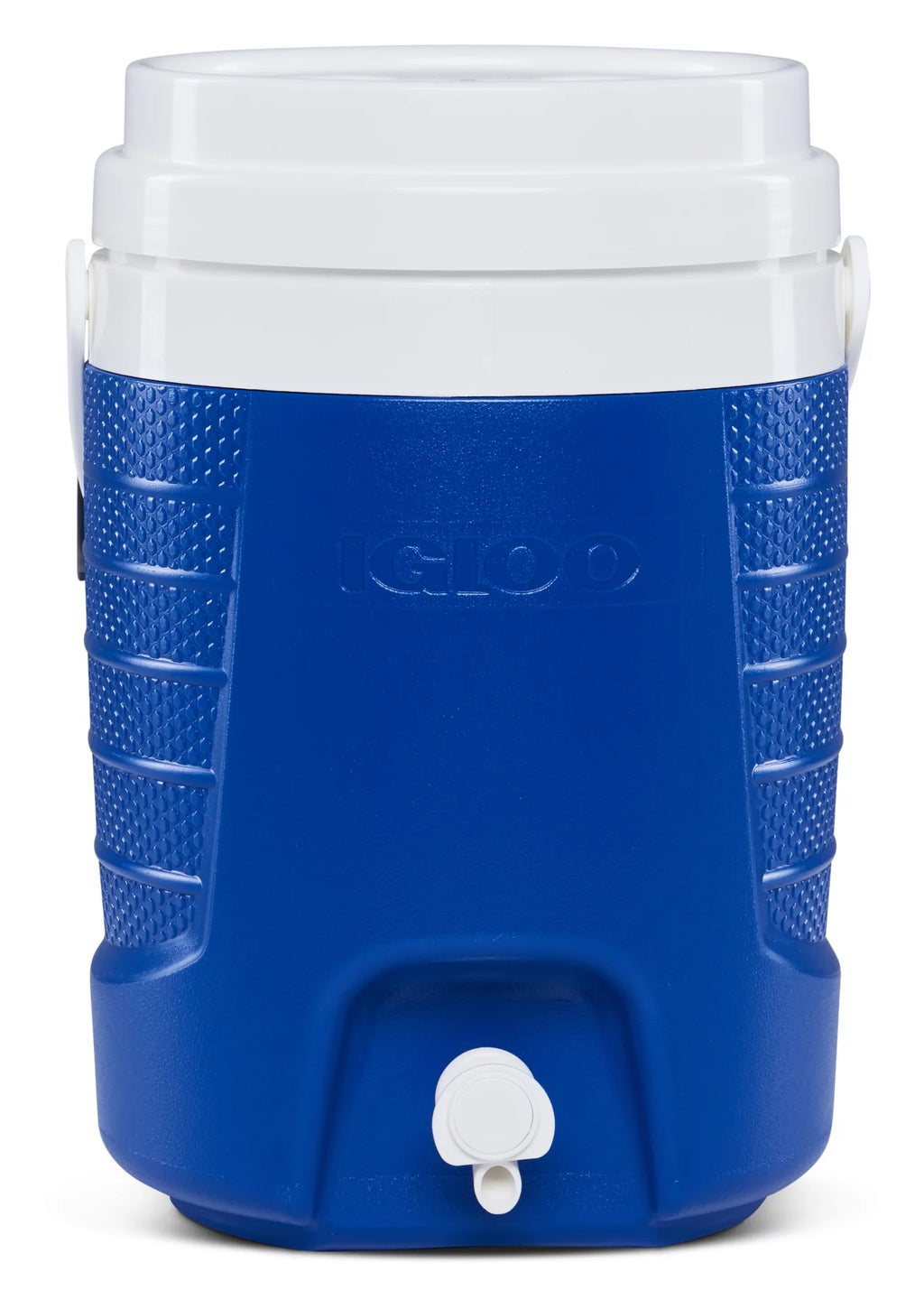 2-Gallon Blue Plastic Beverage Jug with Hooks W54337