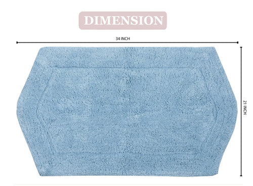 100% Cotton Tufted Non-Slip Machine Washable Blue Bath Rug 21"x34" V710877