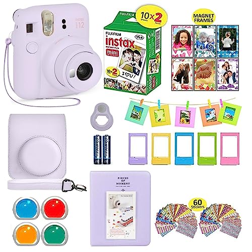 Purple Camera Bundle with 20 Film Sheets and Carrying Case J116