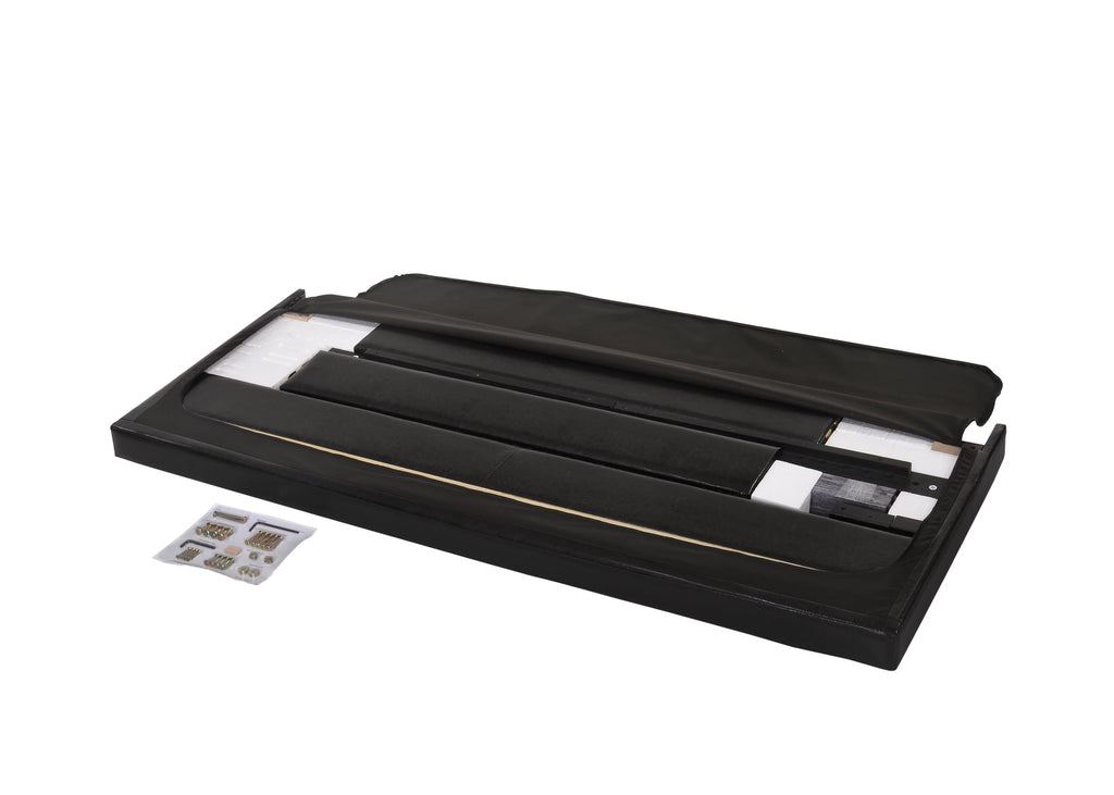 Black Faux Leather Full Bed I27357