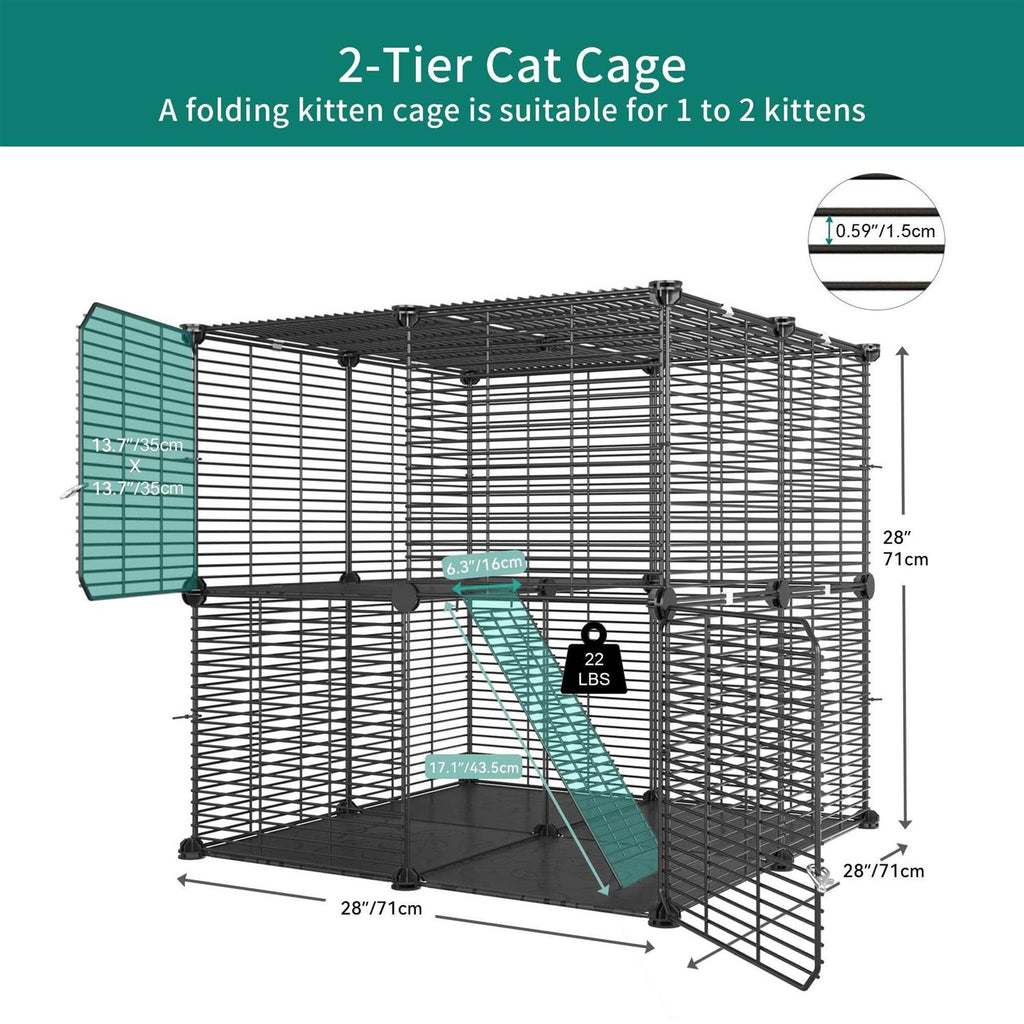 2 Tier Metal Cat Cage S183731