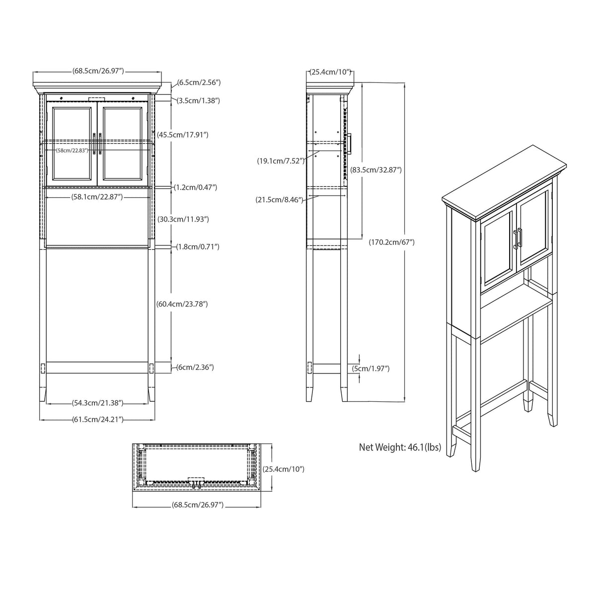 Space Saver Bath Cabinet Pure White Y415