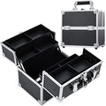 Silver Aluminum Makeup Case with 4 Trays Q186674