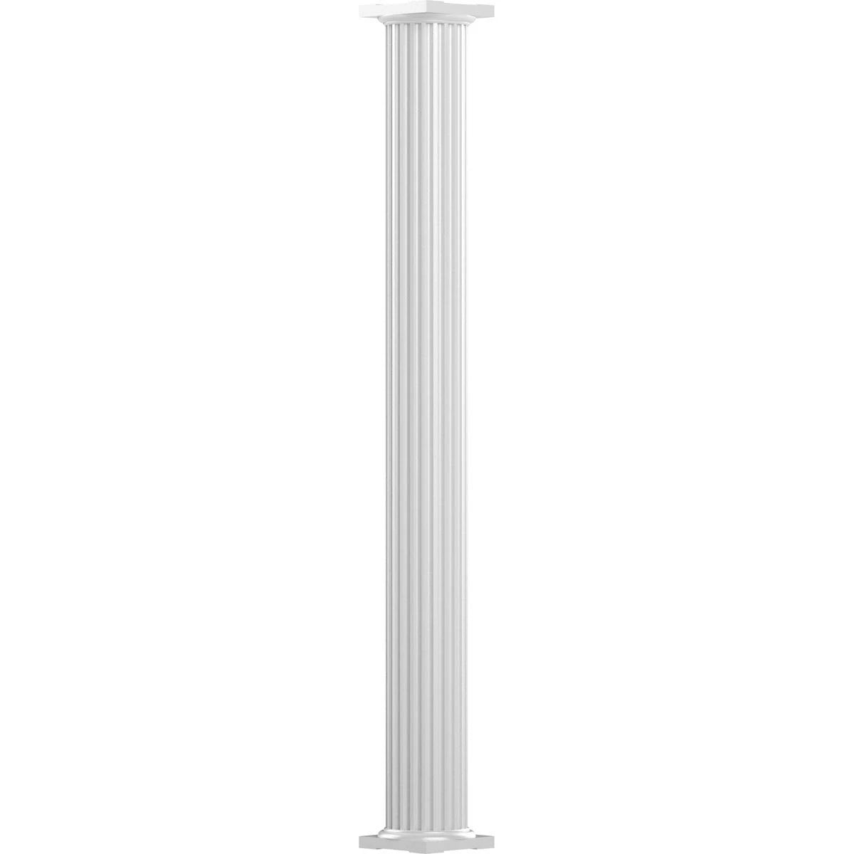 10x22 x 8& Non-Tapered Fluted Gloss White Aluminum Column with Cap G444622