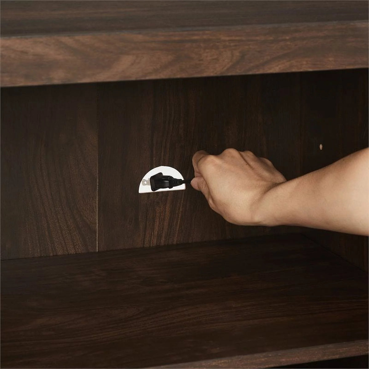 Dark Walnut Wood TV Stand C8315