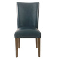 Dark Blue Faux Leather Dining Chair Set of 2 I648