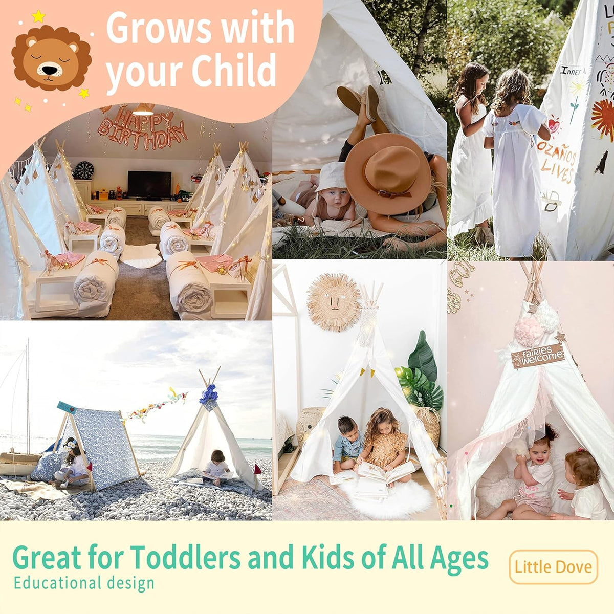 Teepee Play Tent with Carry Case Pack of 2 P902