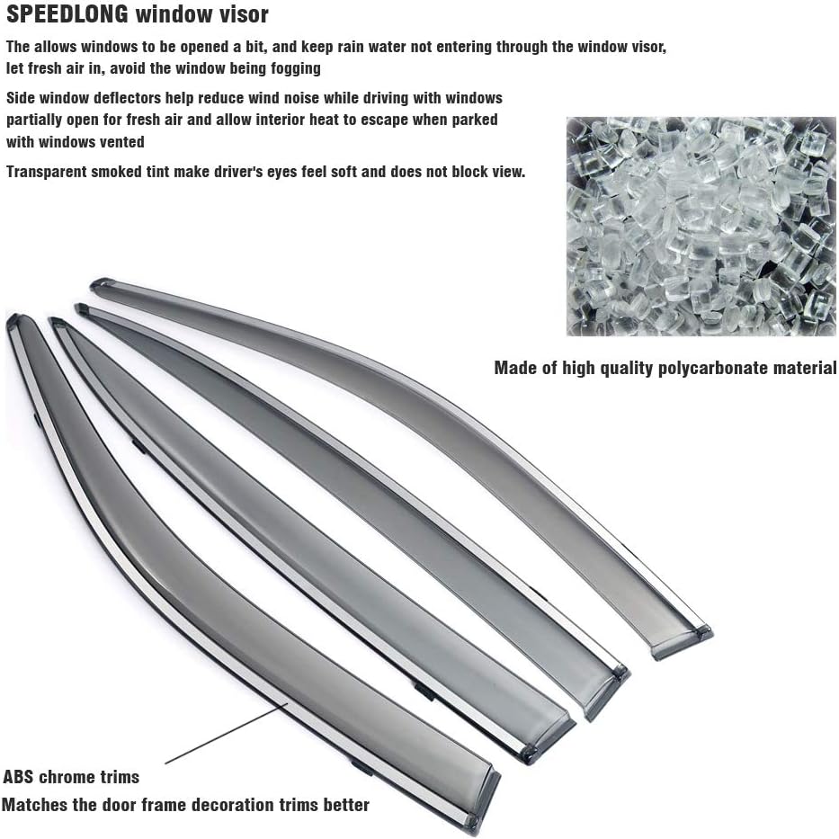 Car Window Visor Vent Shade Deflector Sun/Rain Guards Pack of 2 Z477